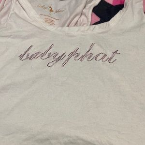 Baby phat white rhinestone shirt